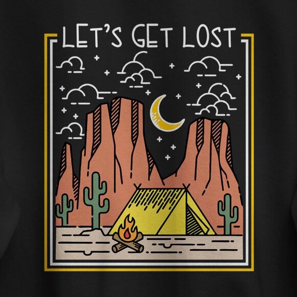 Nature Desert Vibes Get Lost Outdoor Adventure Retro Hiking Wildlife Sweatshirt - Picture 2 of 5